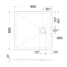 Zuhanytálca, West Eliza 90x90 cm, beige