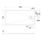 Zuhanytálca, West Eliza 70x140 cm, fehér