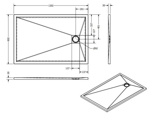 Zuhanytálca, West Eliza 80x120 cm, beige