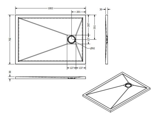 Zuhanytálca, West Zara 70x100 cm, cream