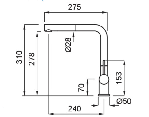 Mosogató csaptelep, Elleci Csaptelep Stream Plus K86 black