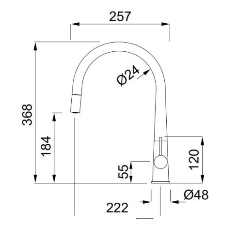 Mosogató csaptelep, Elleci Csaptelep Athena Plus G40 Nero