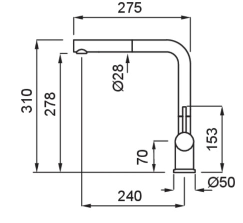 Mosogató csaptelep, Elleci Csaptelep Stream Plus matt fekete