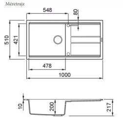 Mosogatótálca, Elleci Mosogatótálca Best 480 K86 Black
