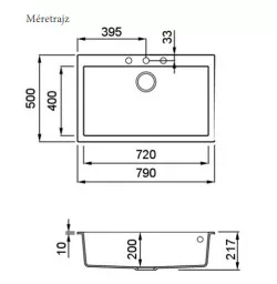 Mosogatótálca, Elleci Mosogatótálca Quadra 130 K96 White