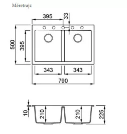 Mosogatótálca, Elleci Mosogatótálca Quadra 350 K96 White