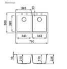 Mosogatótálca, Elleci Mosogatótálca Quadra 350 K86 Black