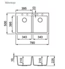 Mosogatótálca, Elleci Mosogatótálca Quadra 350 K99 Dark Grey
