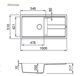 Mosogatótálca, Elleci Mosogatótálca Best 480 K99 Dark Grey