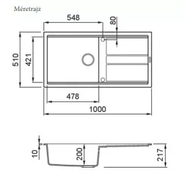 Mosogatótálca, Elleci Mosogatótálca Best 480 K97 Light Grey