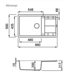 Mosogatótálca, Elleci Mosogatótálca Unico 410 K96 White
