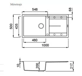 Mosogatótálca, Elleci Mosogatótálca Unico 480 K96 White