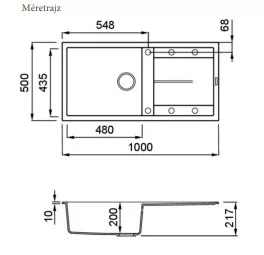 Mosogatótálca, Elleci Mosogatótálca Unico 480 K86 Black