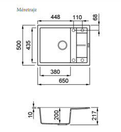 Mosogatótálca, Elleci Mosogatótálca Unico 125 K96 White