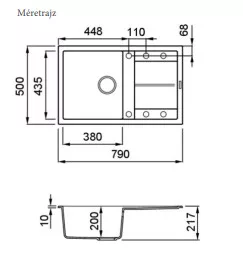 Mosogatótálca, Elleci Mosogatótálca Unico 300 K86 Black