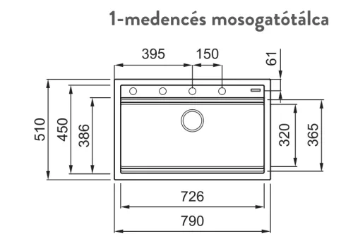 Mosogatótálca, Elleci Mosogatótálca Best 130 Workstation G68 bianco