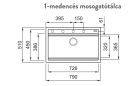 Mosogatótálca, Elleci Mosogatótálca Best 130 Workstation G48 cemento