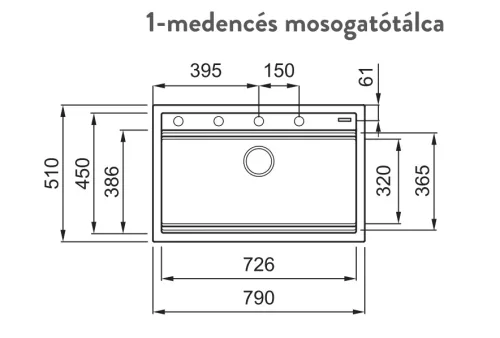 Mosogatótálca, Elleci Mosogatótálca Best 130 Workstation G40 nero