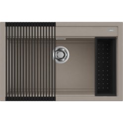   Mosogatótálca, Elleci Mosogatótálca Best 130 Workstation Szett G43 tortora