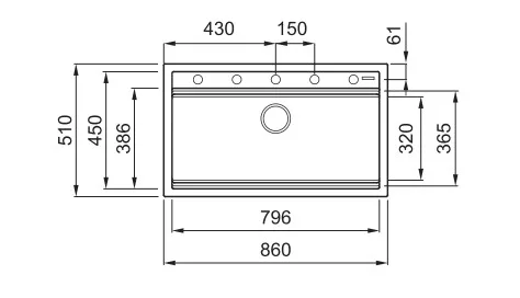 Mosogatótálca, Elleci Mosogatótálca Best 360 Workstation G68 bianco