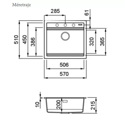 Mosogatótálca, Elleci Mosogatótálca Best 105 Workstation G59 Antracit