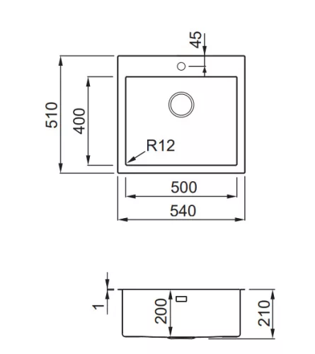 Mosogatótálca, Elleci Mosogatótálca Compass 500