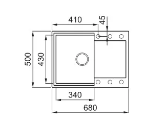 Mosogatótálca, Elleci Mosogatótálca Easy 135 G68 bianco