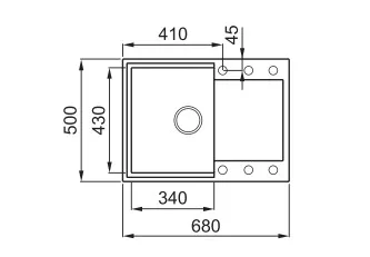 Mosogatótálca, Elleci Mosogatótálca Easy 135 G40 nero