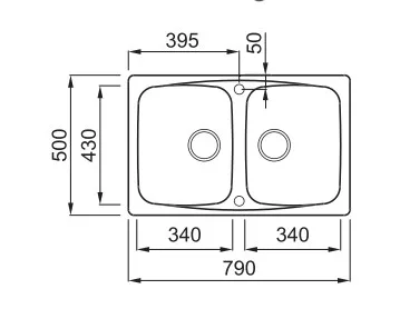 Mosogatótálca, Elleci Mosogatótálca Master 350 G62 bianco antico