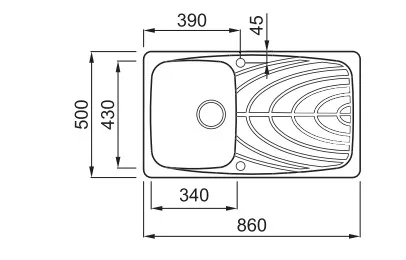 Mosogatótálca, Elleci Mosogatótálca Master 400 G51 avena