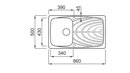 Mosogatótálca, Elleci Mosogatótálca Master 400 G68 bianco