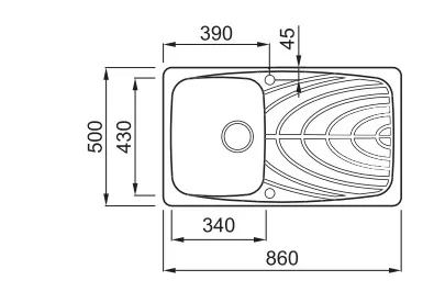 Mosogatótálca, Elleci Mosogatótálca Master 400 G40 nero