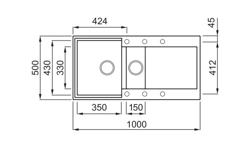 Mosogatótálca, Elleci Mosogatótálca Easy 475 G48 cemento