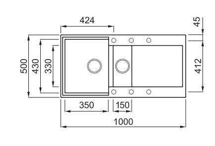 Mosogatótálca, Elleci Mosogatótálca Easy 475 G40 nero