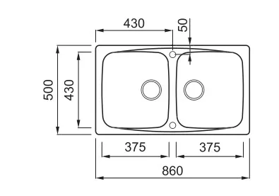 Mosogatótálca, Elleci Mosogatótálca Master 450 G62 bianco antico