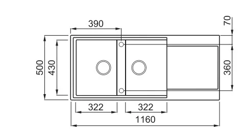 Mosogatótálca, Elleci Mosogatótálca Easy 500 G62 bianco antico