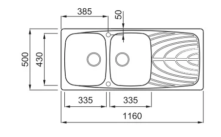 Mosogatótálca, Elleci Mosogatótálca Master 500 G68 bianco