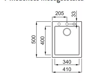 Mosogatótálca, Elleci Mosogatótálca Quadra 100 M79 aluminium