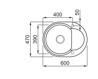 Mosogatótálca, Elleci Mosogatótálca Easy ROUND 600 G62 bianco antico