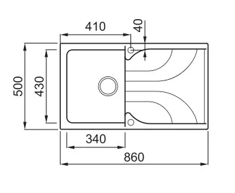 Mosogatótálca, Elleci Mosogatótálca Ego 400 M79 aluminium