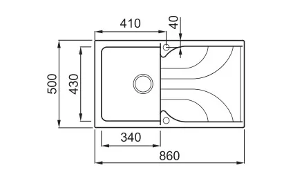 Mosogatótálca, Elleci Mosogatótálca Ego 400 G59 antracite