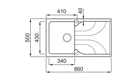 Mosogatótálca, Elleci Mosogatótálca Ego 400 G68 bianco