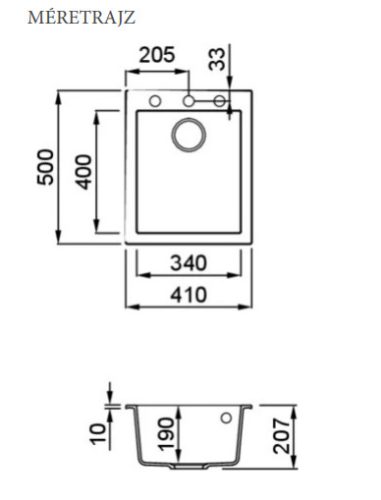 Mosogatótálca, Elleci Mosogatótálca Quadra 100 G43 tortora