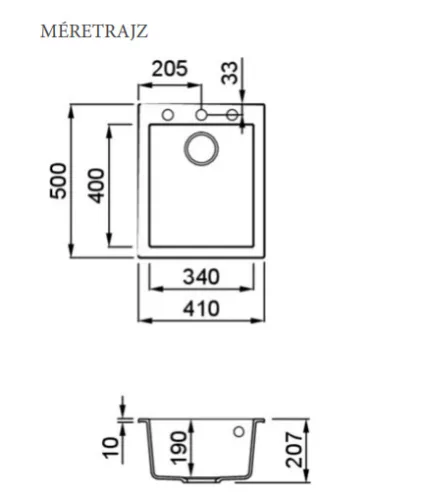 Mosogatótálca, Elleci Mosogatótálca Quadra 100 K96 White