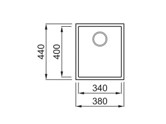 Mosogatótálca, Elleci Mosogatótálca Quadra 100 G62 bianco antico munkalap alá szerelhető