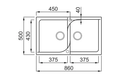 Mosogatótálca, Elleci Mosogatótálca Ego 450 G68 bianco