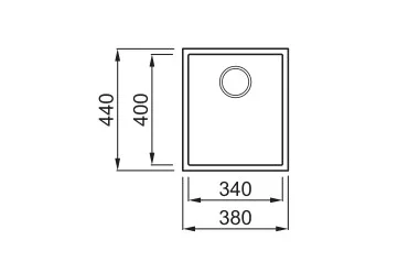 Mosogatótálca, Elleci Mosogatótálca Quadra 100 G68 bianco munkalap alá szerelhető