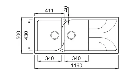 Mosogatótálca, Elleci Mosogatótálca Ego 500 G59 antracite