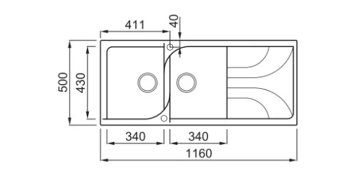 Mosogatótálca, Elleci Mosogatótálca Ego 500 G51 avena