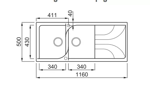 Mosogatótálca, Elleci Mosogatótálca Ego 500 G68 bianco